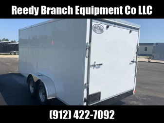 New 7x16 White Enclosed Rock Solid Cargo Trailer