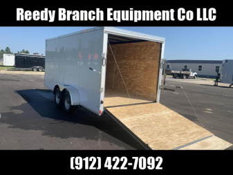 New 7x16 White Enclosed Rock Solid Cargo Trailer