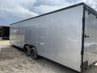 New 8.5x28-5200lb Silver Frost Blackout Package Enclosed Cargo Trailer