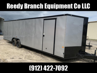 New 8.5x28-5200lb Silver Frost Blackout Package Enclosed Cargo Trailer