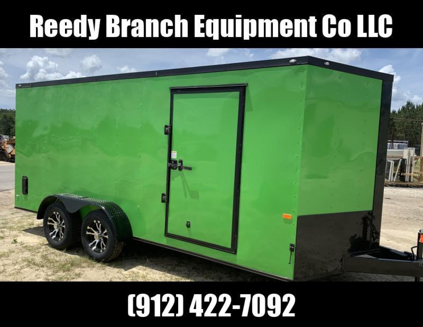 New 7x16 Electric Green Blackout Trailer