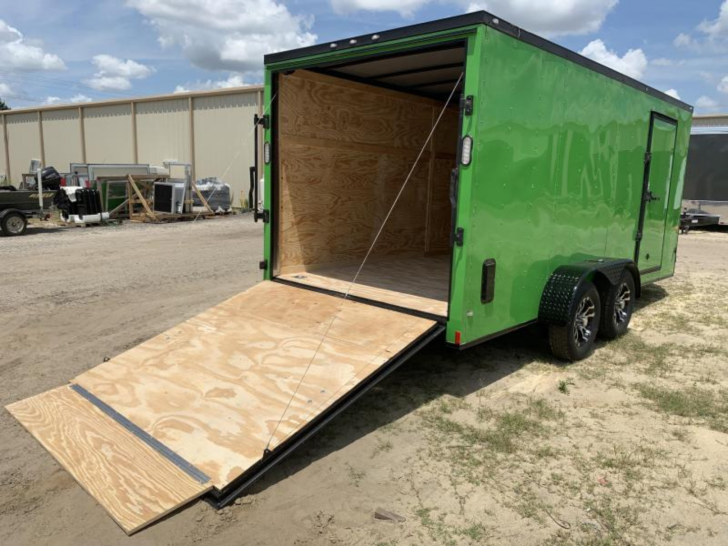 New 7x16 Electric Green Blackout Trailer