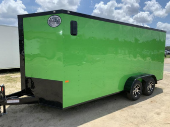 New 7x16 Electric Green Blackout Trailer
