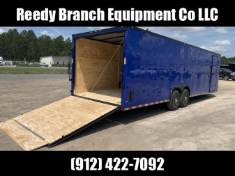New 8.5x28-Electric Blue Blackout 14K-GVWR Enclosed Cargo Trailer