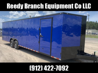 New 8.5x28-Electric Blue Blackout 14K-GVWR Enclosed Cargo Trailer