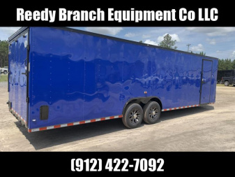 New 8.5x28-Electric Blue Blackout 14K-GVWR Enclosed Cargo Trailer