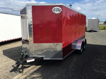 New 7x14 Brandy Wine Enclosed Cargo Trailer- Rock Solid Cargo