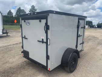 New 5x8 New -Dove Gray Blackout Enclosed Trailer