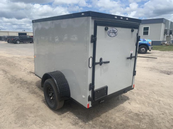 New 5x8 New -Dove Gray Blackout Enclosed Trailer