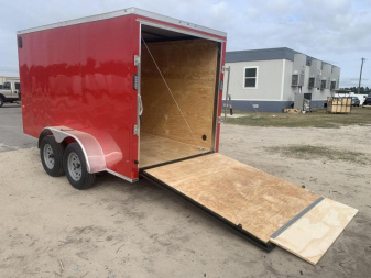 New Red 6x12 TA Rock Solid Cargo Enclosed Trailer (Douglas GA)