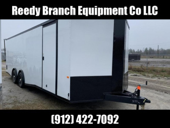 New 8.5x24 White Blackout Elite Spread Enclosed Cargo Trailer