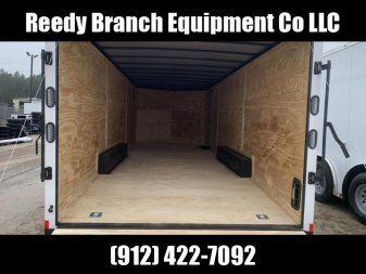 New 8.5x24 White Blackout Elite Spread Enclosed Cargo Trailer