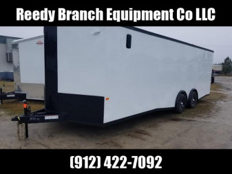 New 8.5x24 White Blackout Elite Spread Enclosed Cargo Trailer