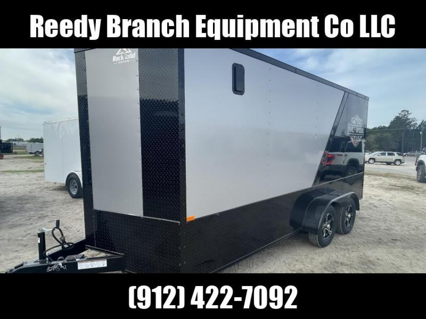 New 7x16 Motorcycle Trailer Rock Solid Cargo Two Tone Polycore