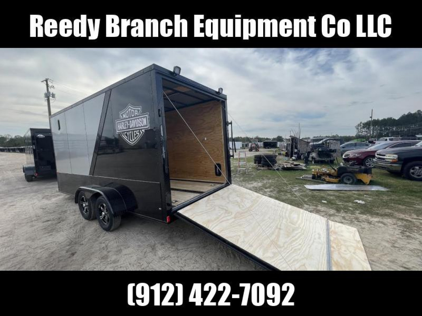 New 7x16 Motorcycle Trailer Rock Solid Cargo Two Tone Polycore