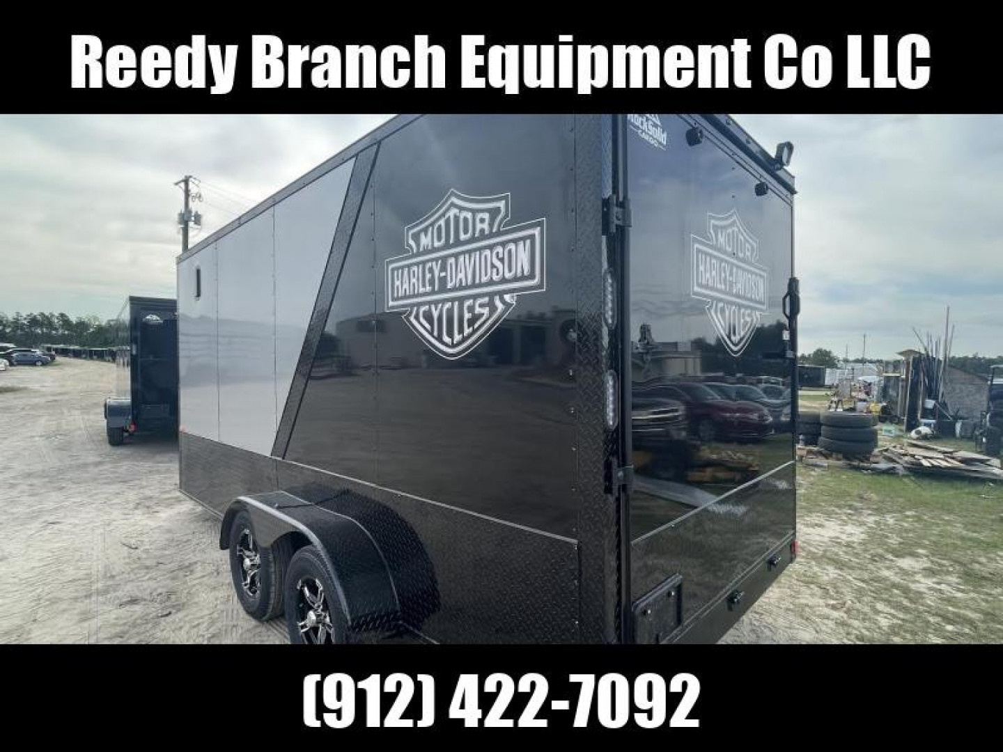 New 7x16 Motorcycle Trailer Rock Solid Cargo Two Tone Polycore