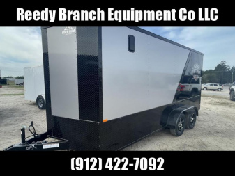 New 7x16 Motorcycle Trailer Rock Solid Cargo Two Tone Polycore