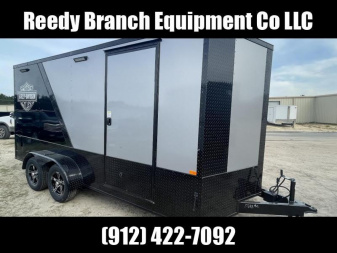 New 7x16 Motorcycle Trailer Rock Solid Cargo Two Tone Polycore