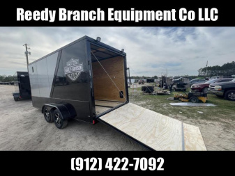 New 7x16 Motorcycle Trailer Rock Solid Cargo Two Tone Polycore