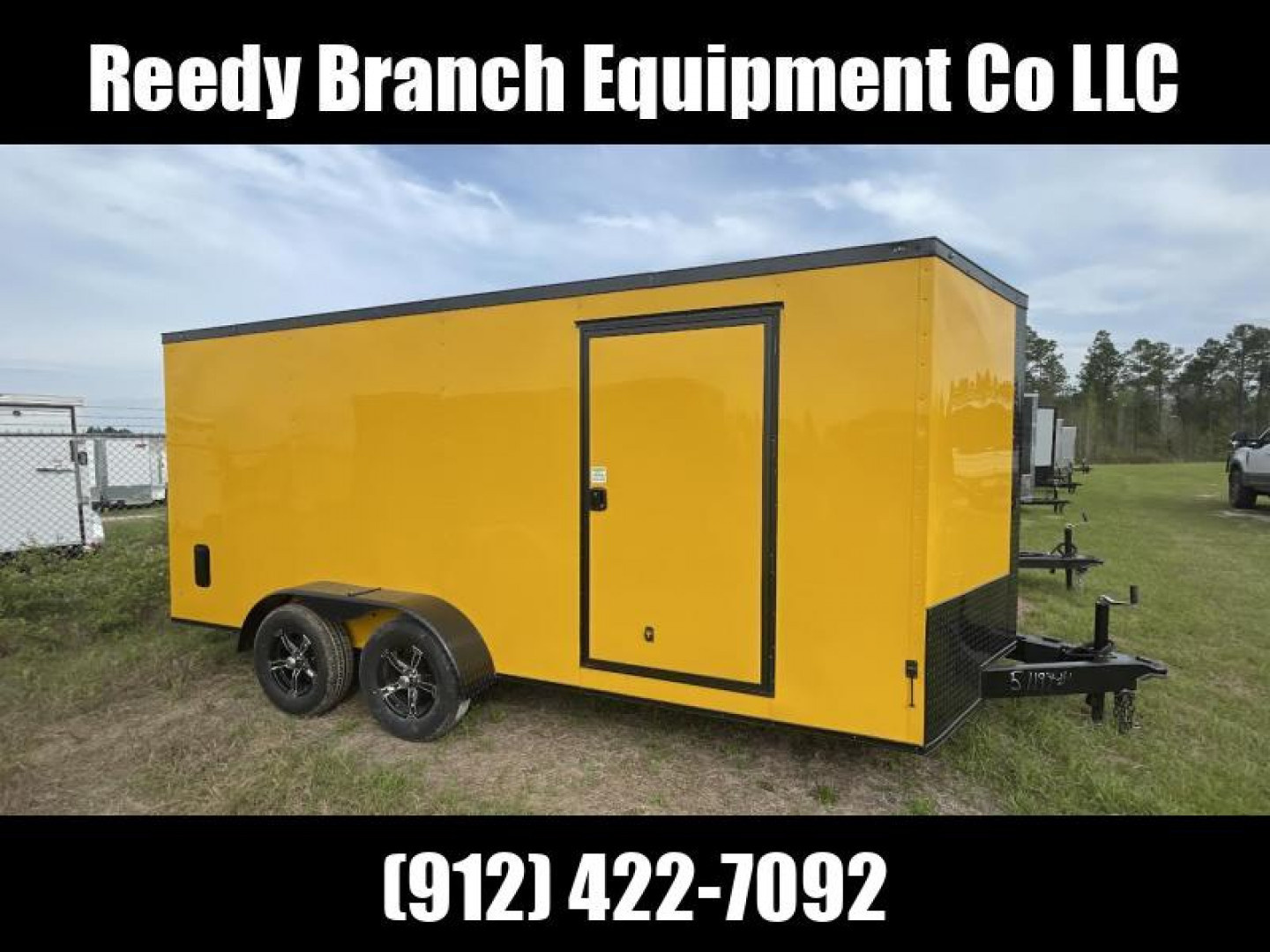 New 7x16 Yellow Blackout Package Rock Solid Cargo Enclosed Trailer