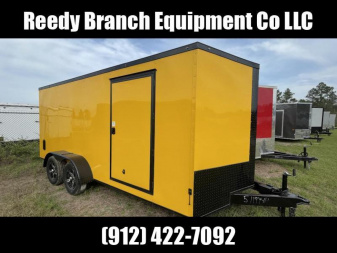 New 7x16 Yellow Blackout Package Rock Solid Cargo Enclosed Trailer