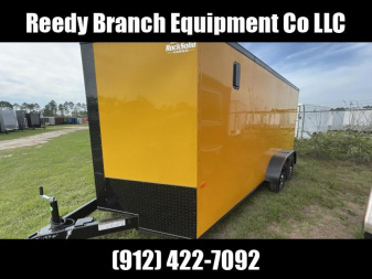 New 7x16 Yellow Blackout Package Rock Solid Cargo Enclosed Trailer