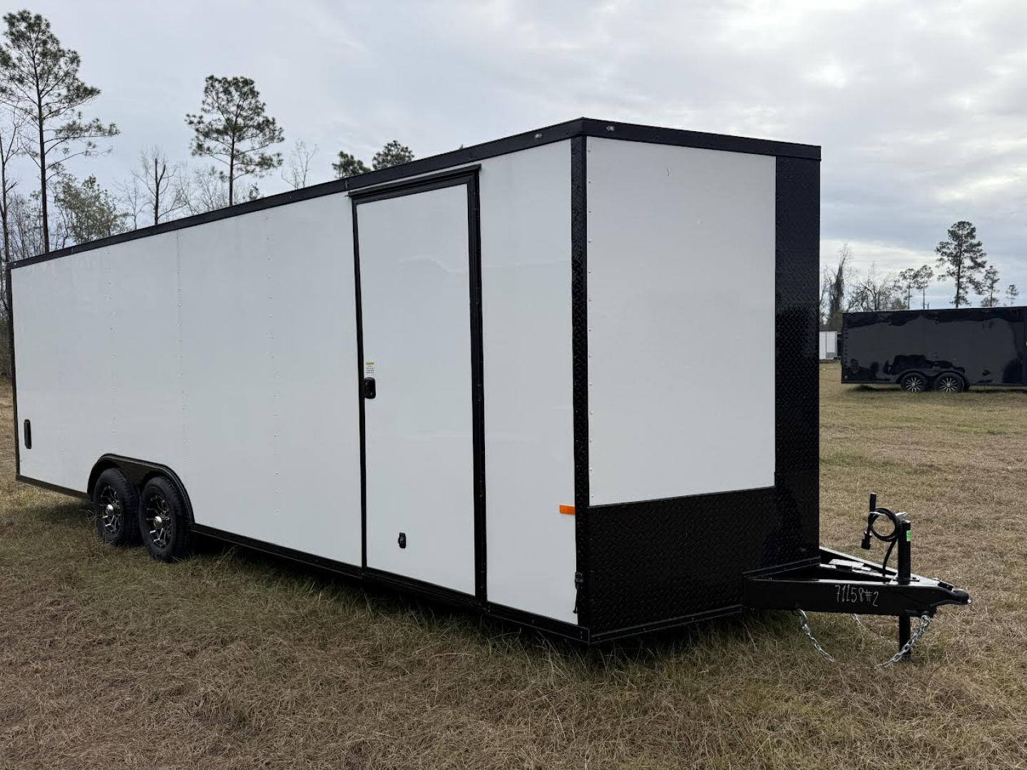 New 8.5X24 Rock Solid Cargo White Blackout with Polycore Car Hauler