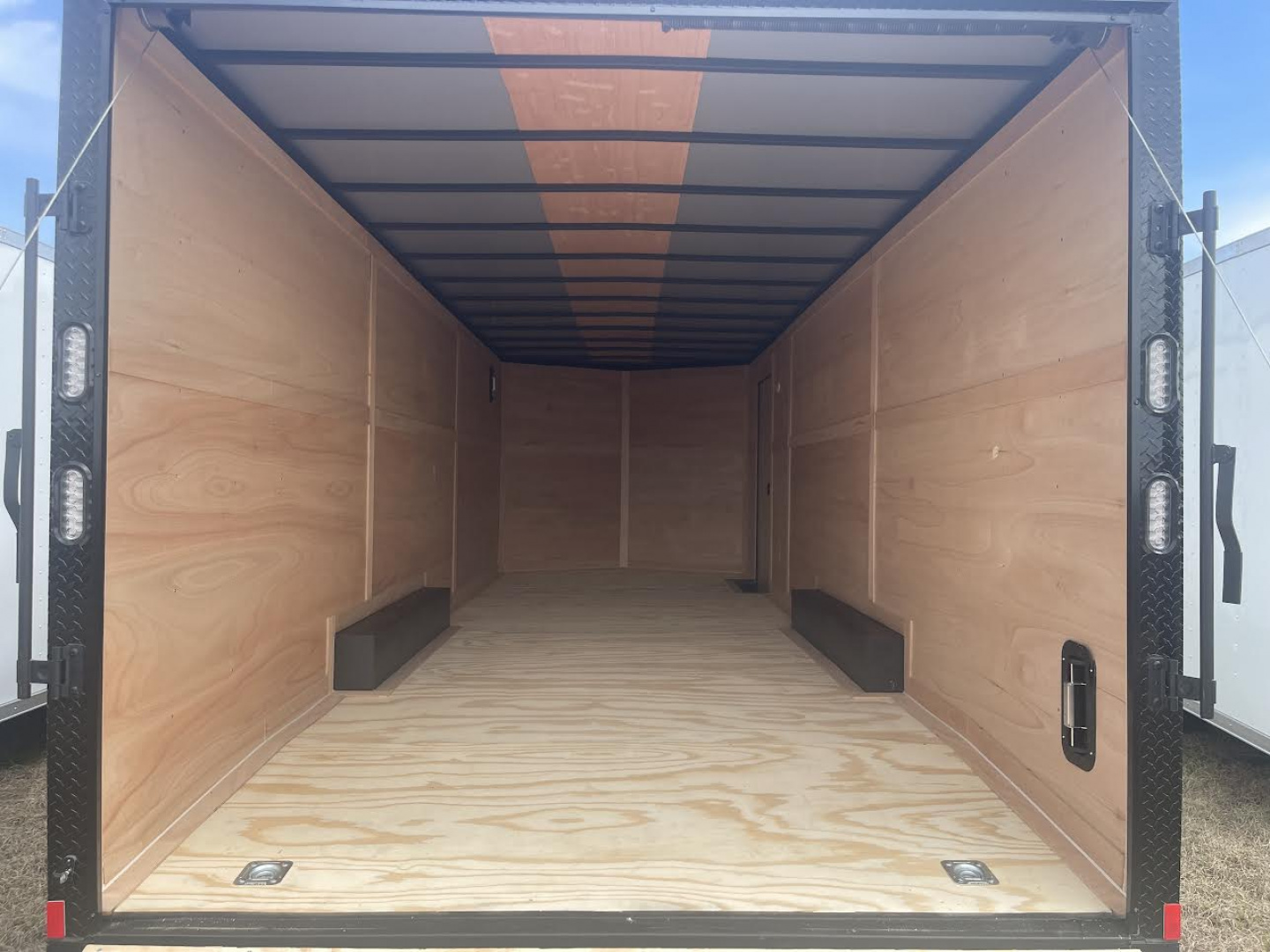 New 8.5X24 Rock Solid Cargo White Blackout with Polycore Car Hauler