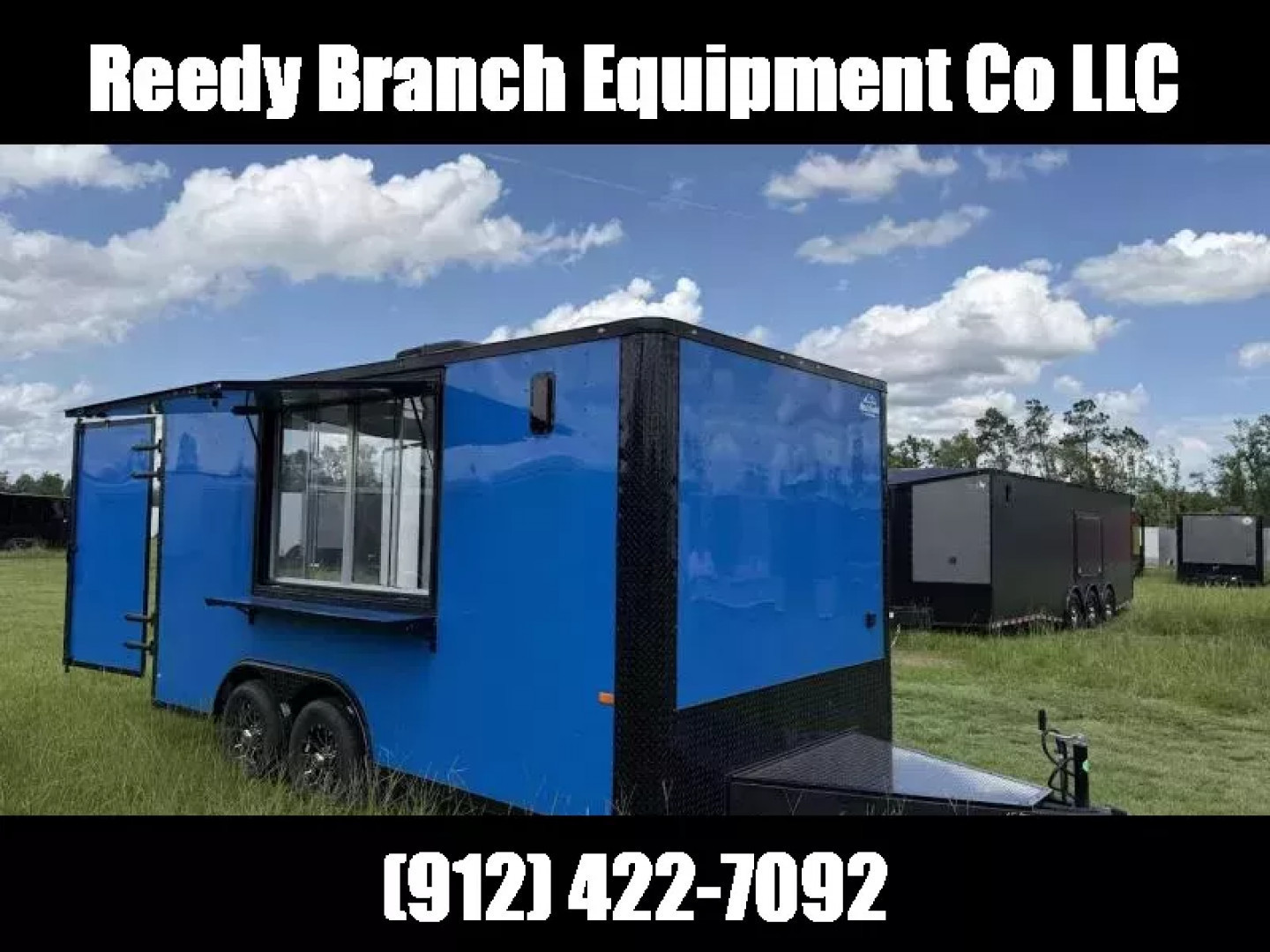 New 8.5x16 Concession Trailer | Rock Solid Cargo True Blue Blackout Package