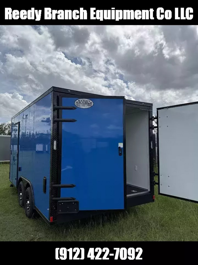 New 8.5x16 Concession Trailer | Rock Solid Cargo True Blue Blackout Package