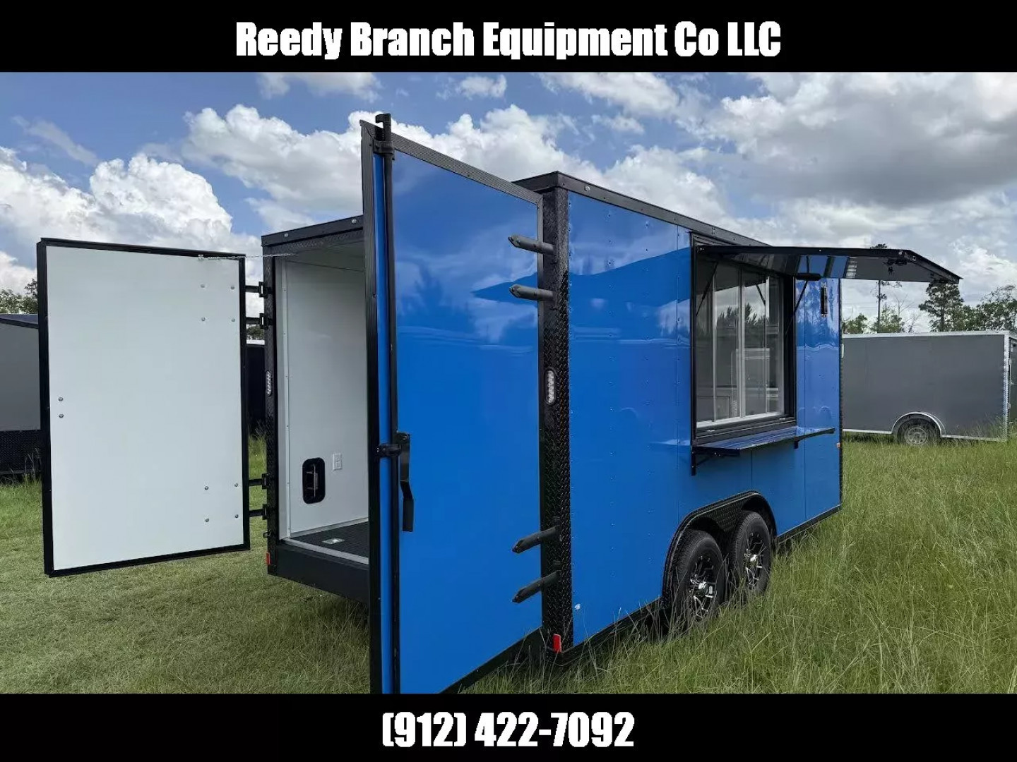 New 8.5x16 Concession Trailer | Rock Solid Cargo True Blue Blackout Package