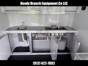 New 8.5x16 Concession Trailer | Rock Solid Cargo True Blue Blackout Package