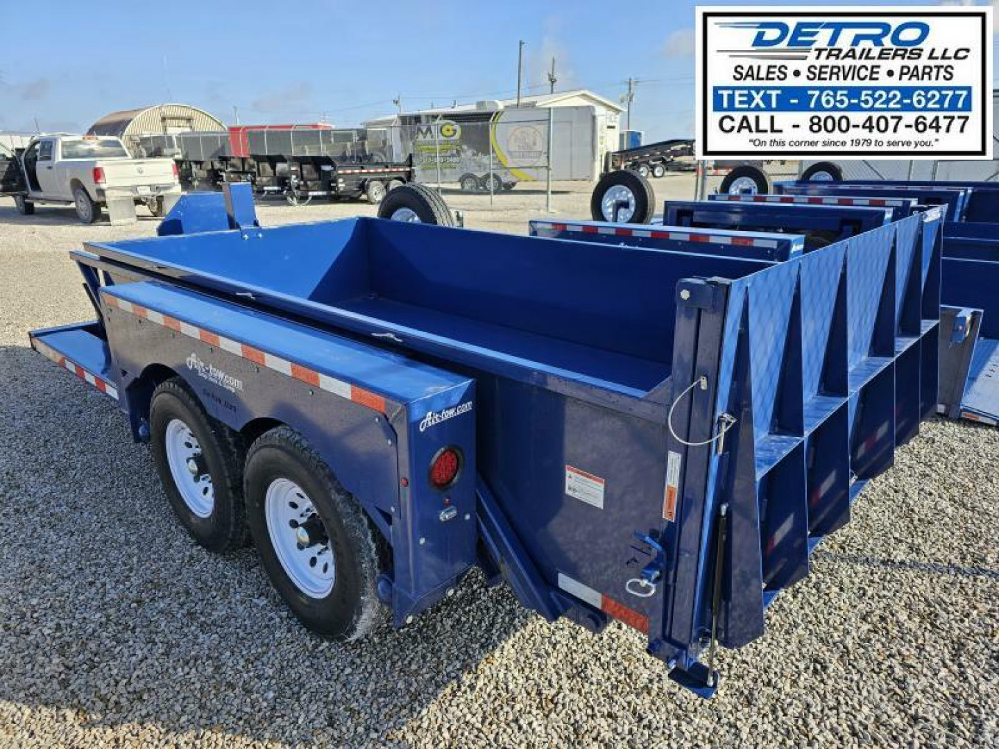 New 2024 Air Tow 3D-12 6' x 12' 15K Telescopic Dump Trailer w/ Ground Level Loading Drop-Deck