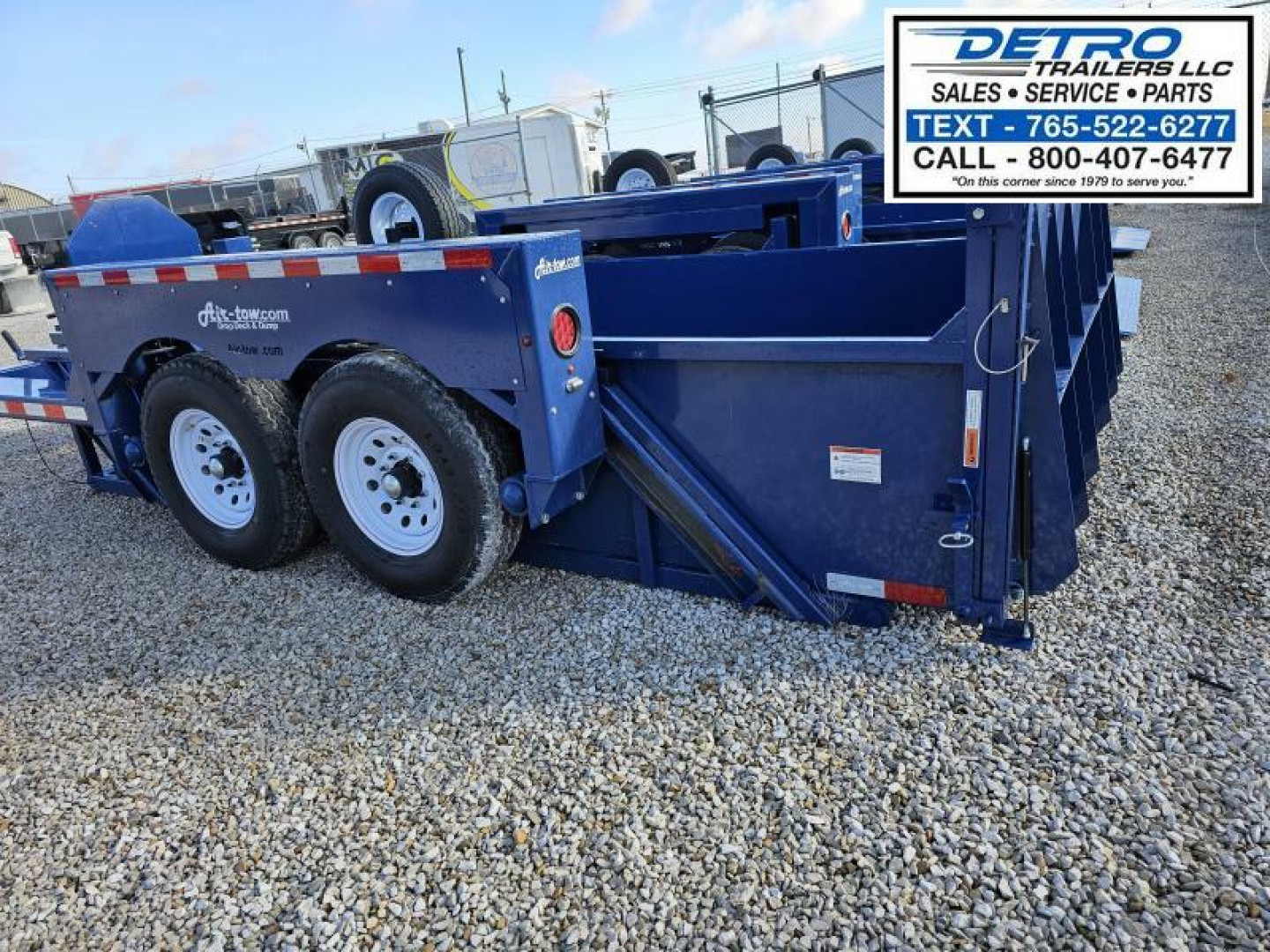 New 2024 Air Tow 3D-12 6' x 12' 15K Telescopic Dump Trailer w/ Ground Level Loading Drop-Deck