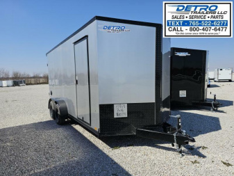 New 2024 SILVER/BLACK-OUT Look Element XL SE 7' x 16' 7K Enclosed Cargo Trailer w/ Side Escape Door
