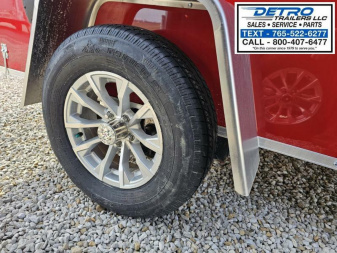 New 2025 BRIGHT RED Cargo Express EX DLX 5' x 10' 3K Idler V-nose Double Rear Door Enclosed Cargo Trailer