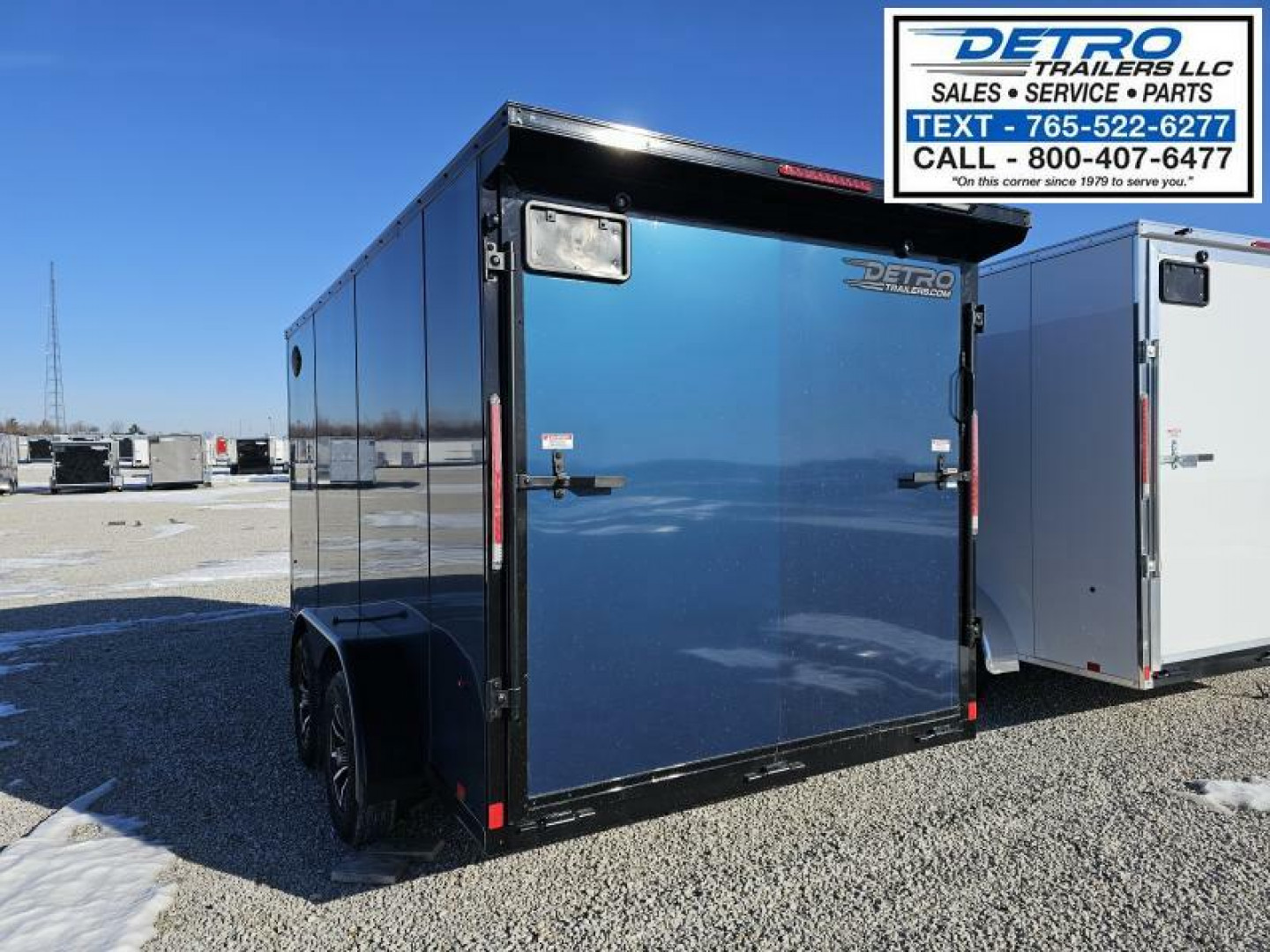 New 2025 INDIGO BLUE BLACKOUT Cargo Express XL SE 7' x 14' 7K Sloped V-nose Ramp Door Enclosed Cargo Trailer