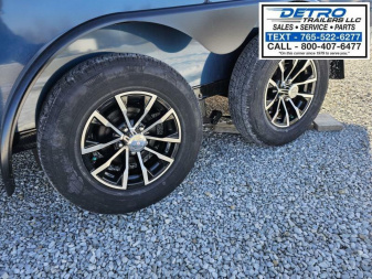 New 2025 INDIGO BLUE BLACKOUT Cargo Express XL SE 7' x 14' 7K Sloped V-nose Ramp Door Enclosed Cargo Trailer