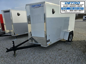 New 2025 Cargo Express EX DLX 5' x 10' Double Rear Door 3K Idler V-nose Enclosed Cargo Trailer