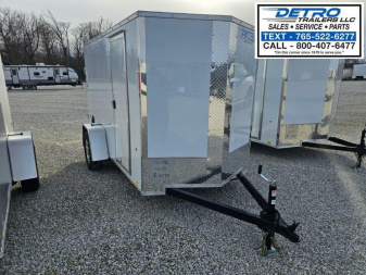 New 2025 Cargo Express EX DLX 5' x 10' Double Rear Door 3K Idler V-nose Enclosed Cargo Trailer