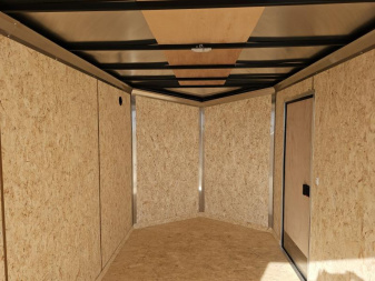 New 2025 SCHNEIDER ORANGE/BLACK OUT Cargo Express XL SE 7' x 14' 7K Ramp Door V-nose Enclosed Cargo Trailer