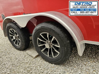 New 2025 BRIGHT RED Cargo Express XL SE 7' x 14' 7K Ramp Door Sloped V-nose Enclosed Cargo Trailer