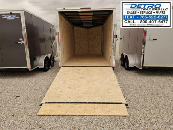 New 2025 BRIGHT RED Cargo Express XL SE 7' x 14' 7K Ramp Door Sloped V-nose Enclosed Cargo Trailer