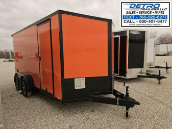 New 2025 ORANGE BLACKOUT Cargo Express XL SE 7' x 14' 7K Sloped V-nose Enclosed Cargo Trailer