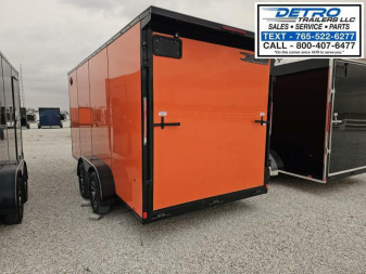 New 2025 ORANGE BLACK-OUT Cargo Express XL SE 7' x 16' 7K Ramp Door V-nose Enclosed Cargo Trailer