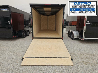 New 2025 ORANGE BLACK-OUT Cargo Express XL SE 7' x 16' 7K Ramp Door V-nose Enclosed Cargo Trailer