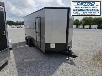 New 2025 BEIGE/BLACK-OUT Cargo Express XL SE 7' x 18' 7K Ramp Door Enclosed Trailer