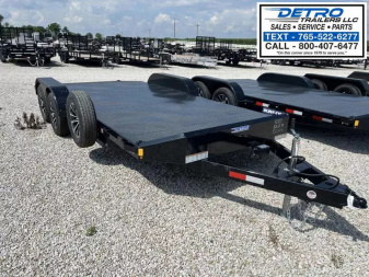 New 2025 Sure-Trac 7' x 18' (14+4) 7K Steel Deck Car Hauler Trailer