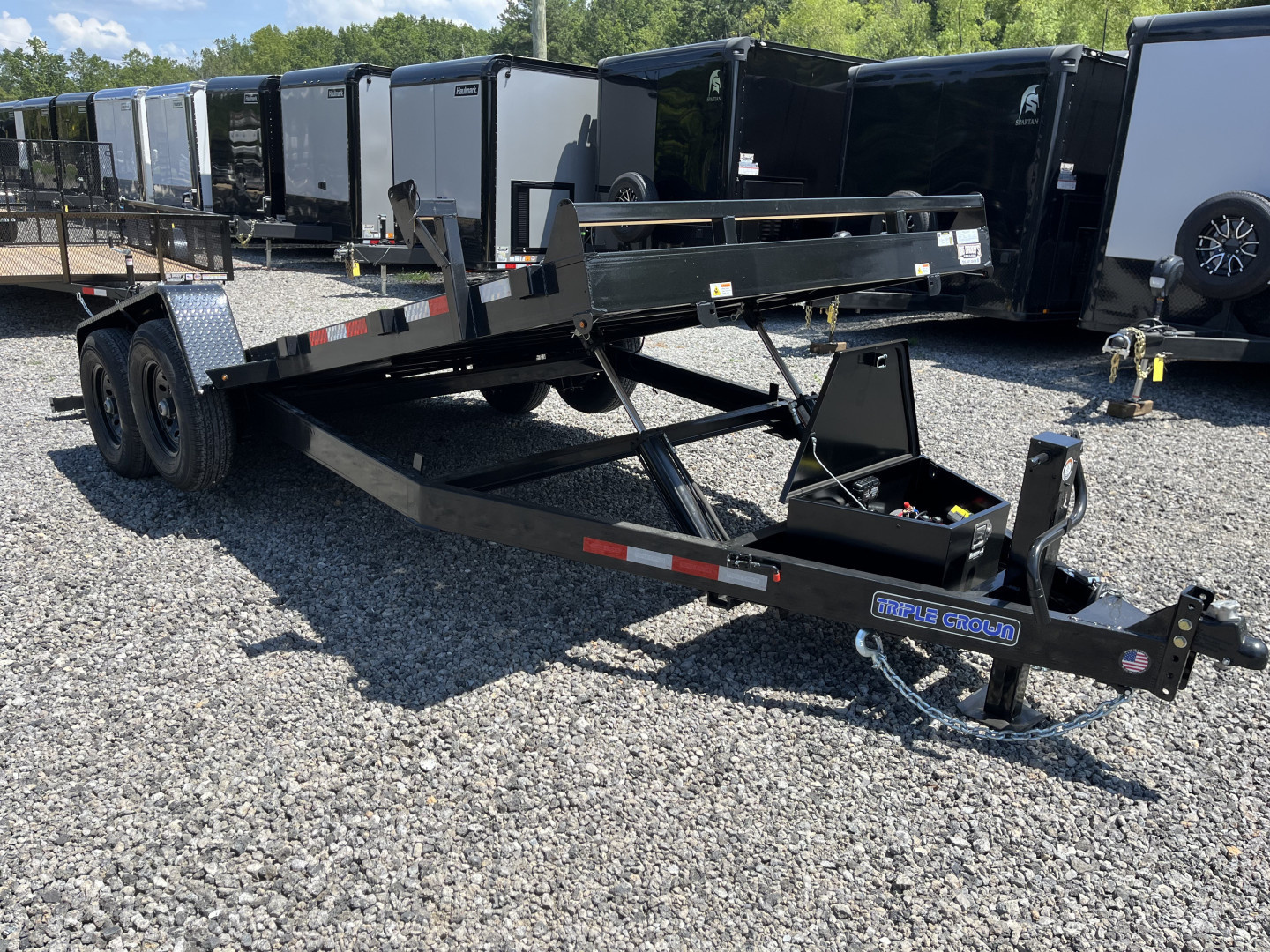 New 2025 Triple Crown 7X18 Power Tilt Equipment Trailer, 14K GVWR