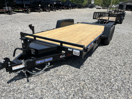 New 2025 Triple Crown 7X18 Power Tilt Equipment Trailer, 14K GVWR